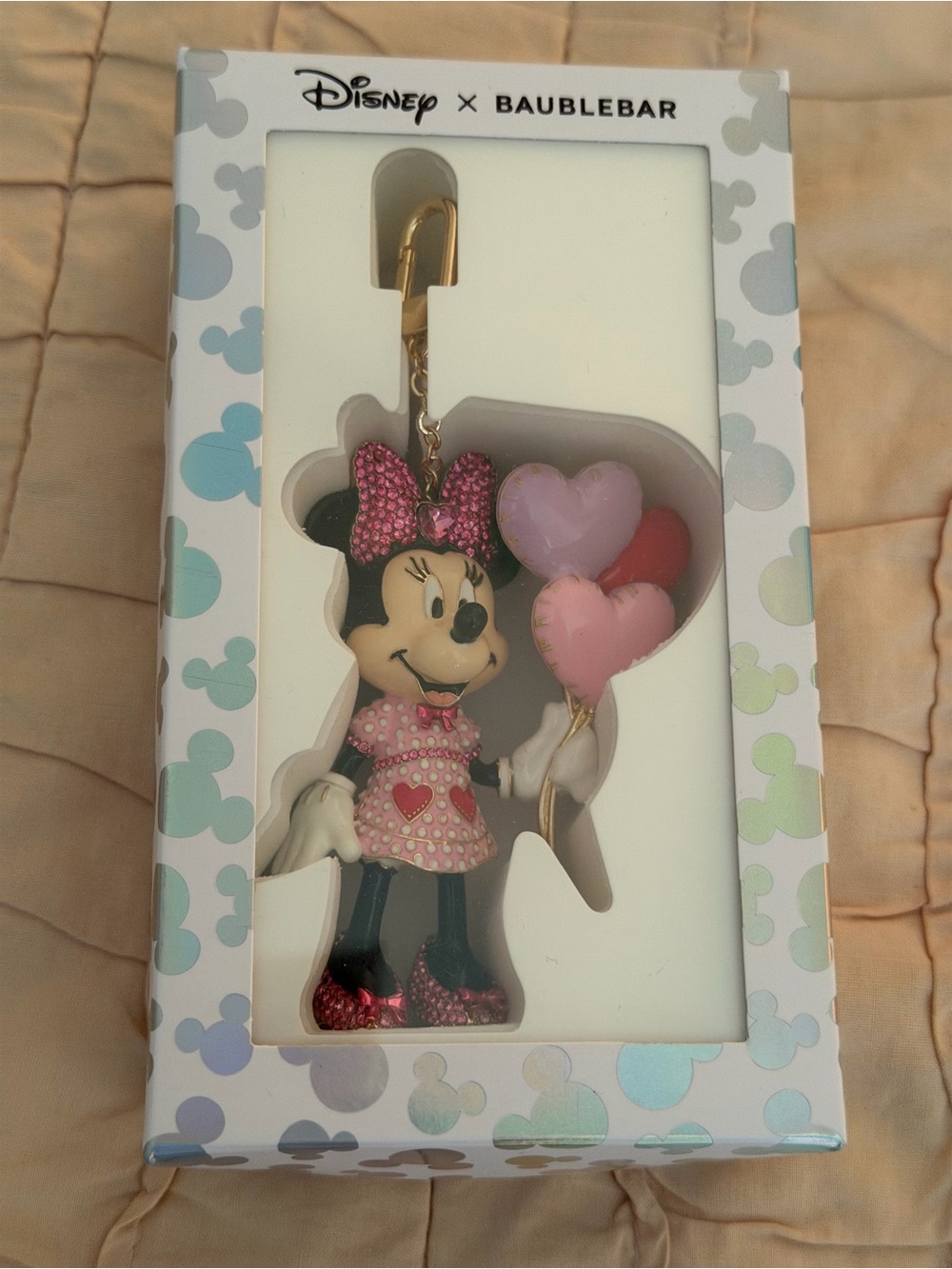 BaubleBar Minnie Valentine’s Heart Balloons Bag Charm
